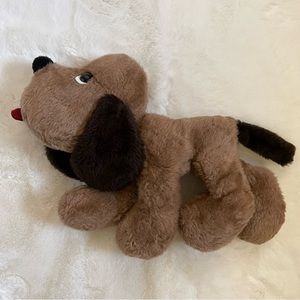 Vintage 1970s Animal Fair HENRY DOG Plush Brown Puppy Stuffed Animal Tongue Toy